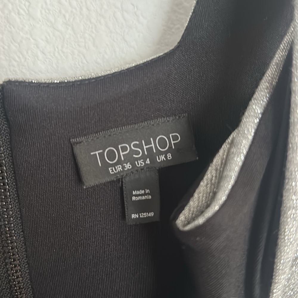TOPSHOP metallic stretch sexy open sides dress 4 - Picture 5 of 12